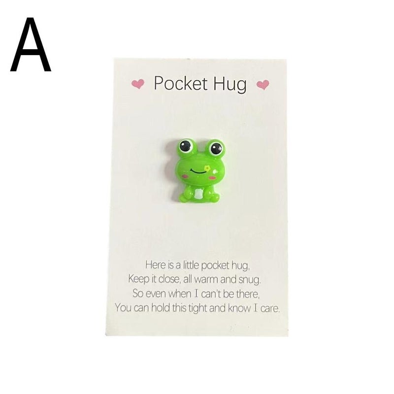 Pocket hug heart hug love token gift frog